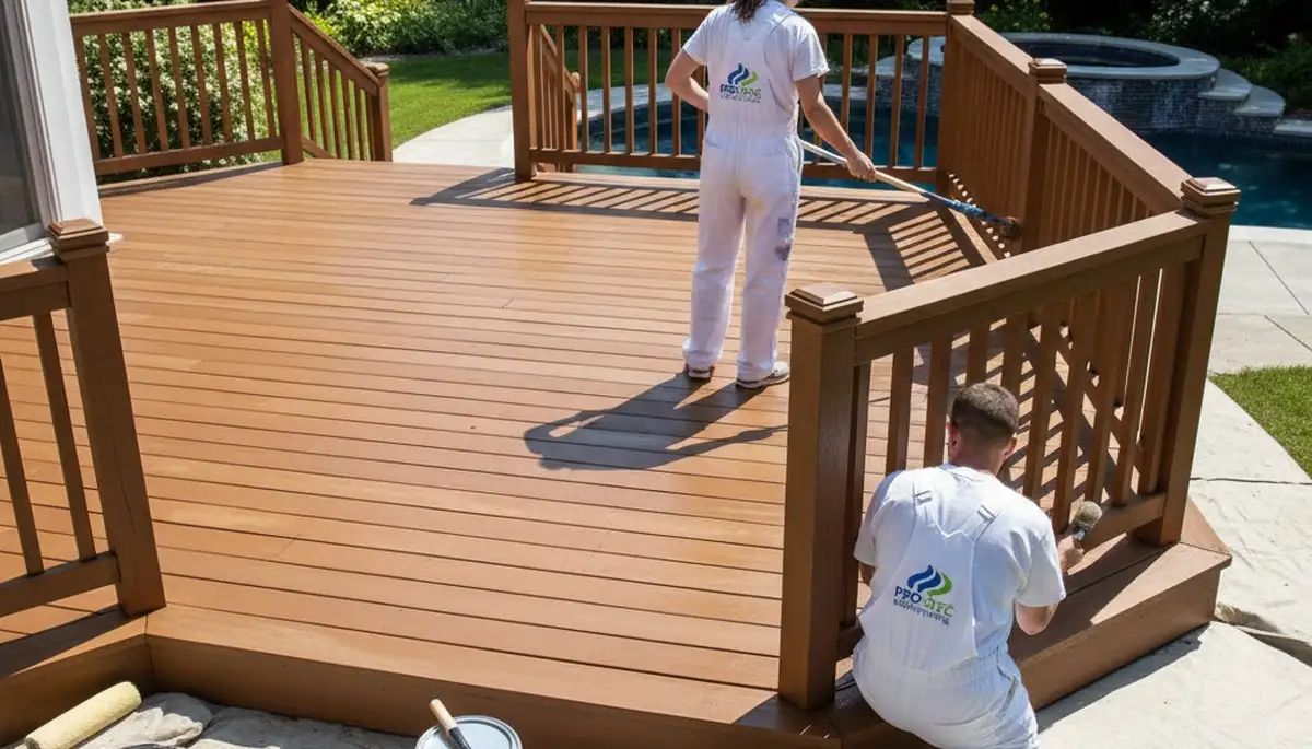 Deck painting in Royal Oak, MI for weather protection and a fresh wood finish