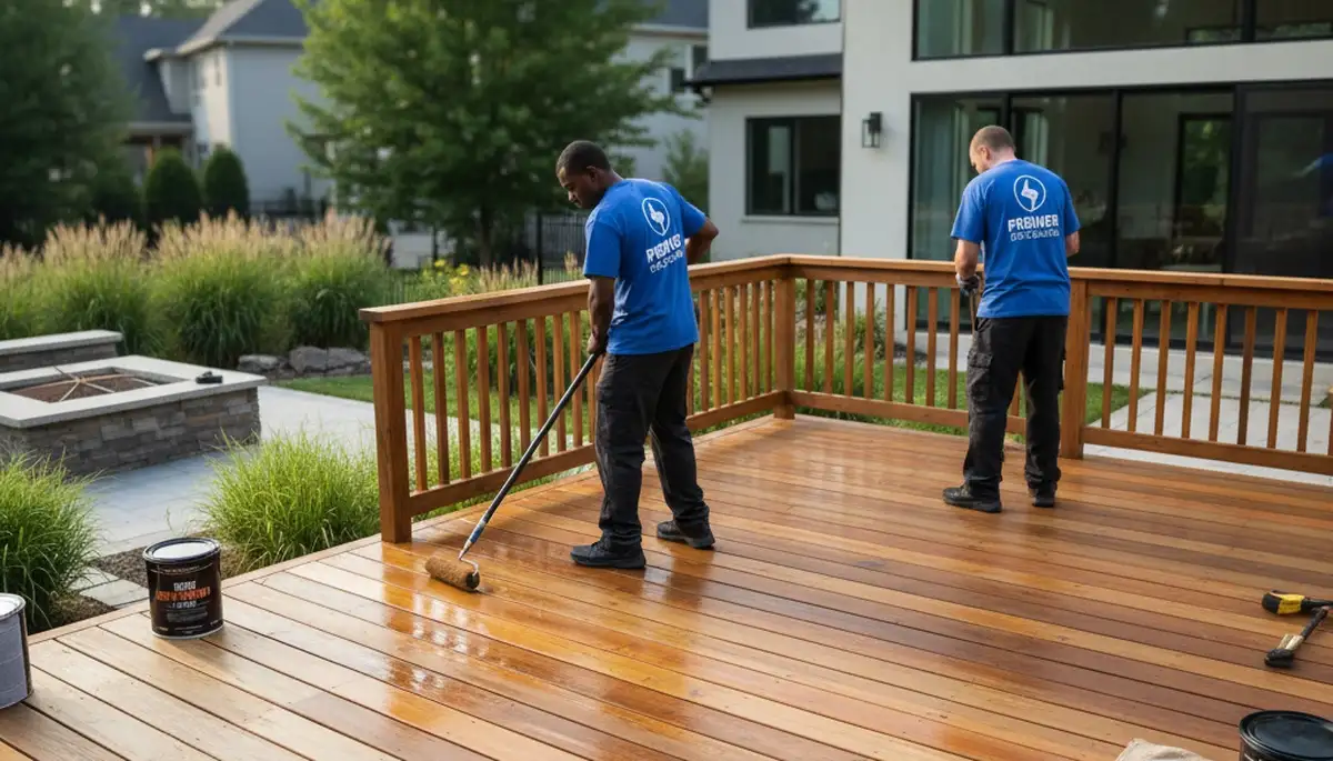Royal Oak, MI deck sealing service protecting wood from moisture, UV, and freeze-thaw damage