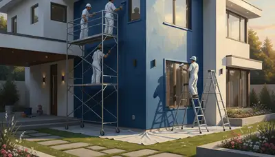 Royal Oak, MI painters painting a home exterior for durable curb appeal